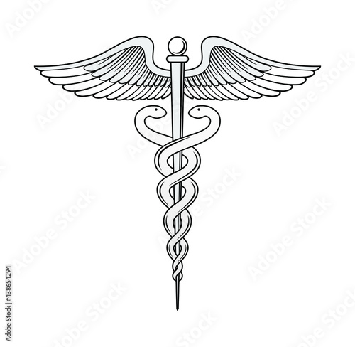Medical caduceus symbol design illustration vector eps format , suitable for your design needs, logo, illustration, animation, etc