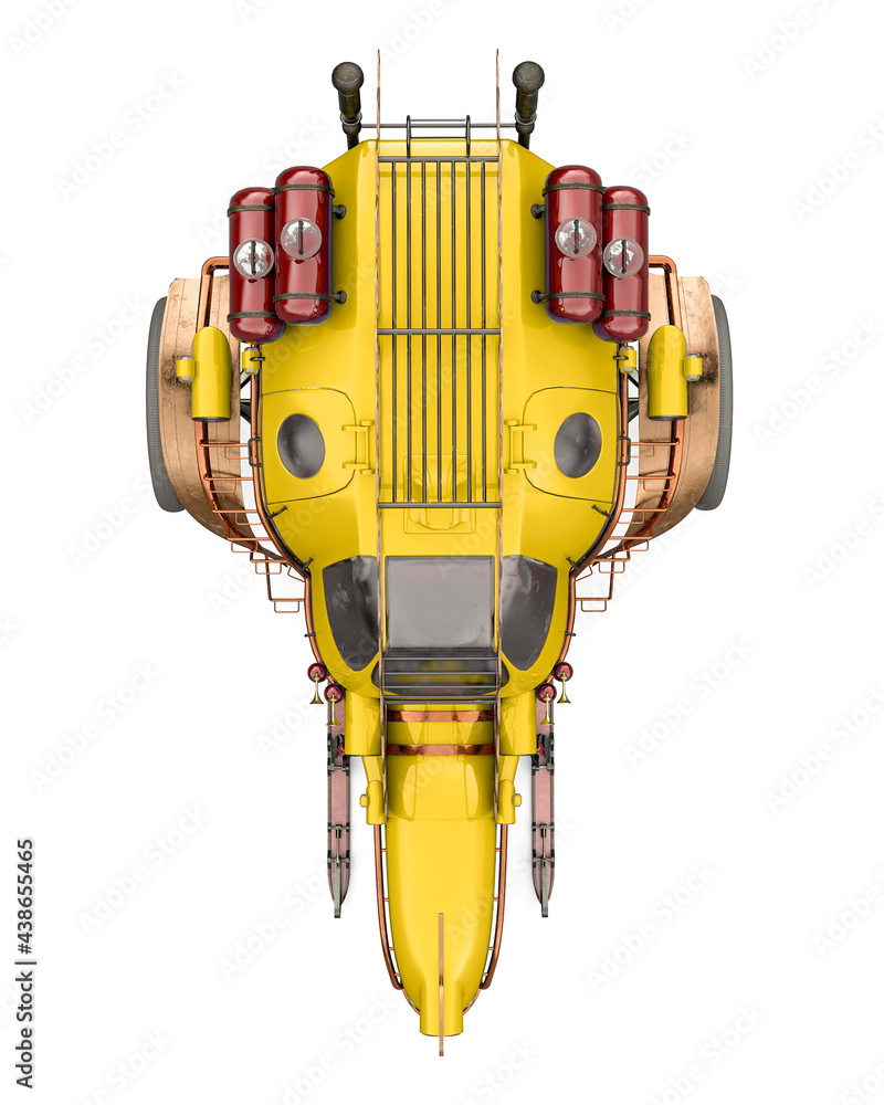 cyberpunk car in white background top view cyberpunk car in white background top view
