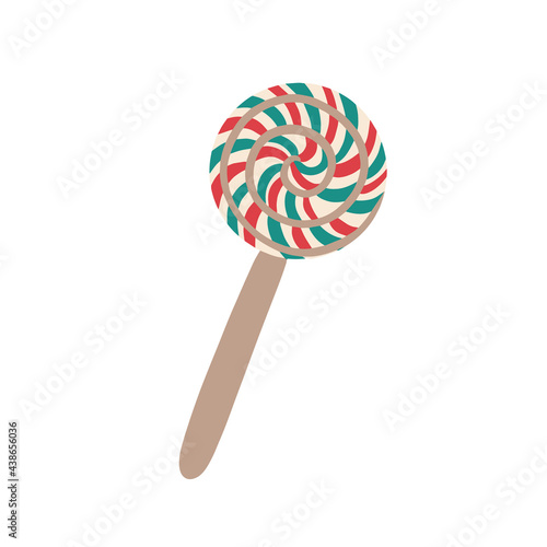 A lollipop.Delicious Christmas sweetness. Simple Vector illustration