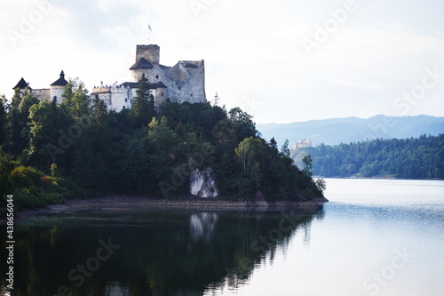 view of the famous castle niedzica at the Poland