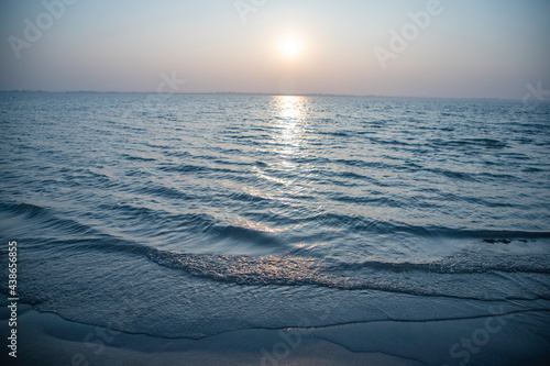 Beautiful Sea Bluewater with sunset view Landscape