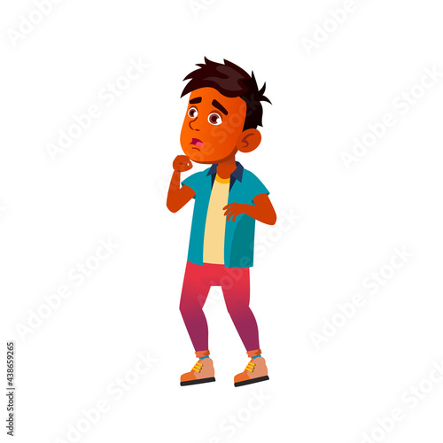 surprised arab boy preteen looking on new toy in store cartoon vector. surprised arab boy preteen looking on new toy in store character. isolated flat cartoon illustration