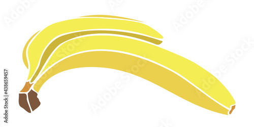 Vector illustration with bananas. Bananas isolated on a white background. Vegan food.