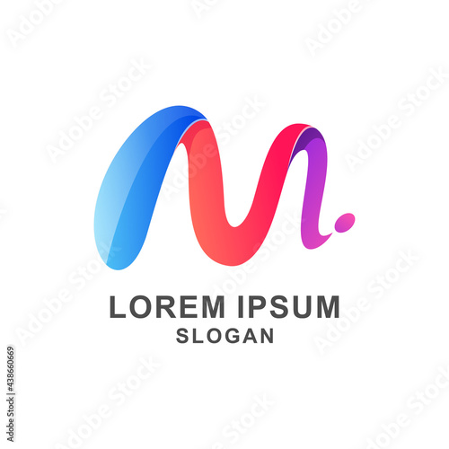 M logo colorful with modern concept 