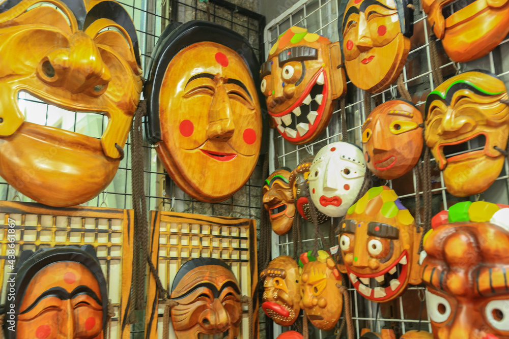 Korean mask .Tal and Talchum, " Hahoe masks " ,Korean Traditional Masks
