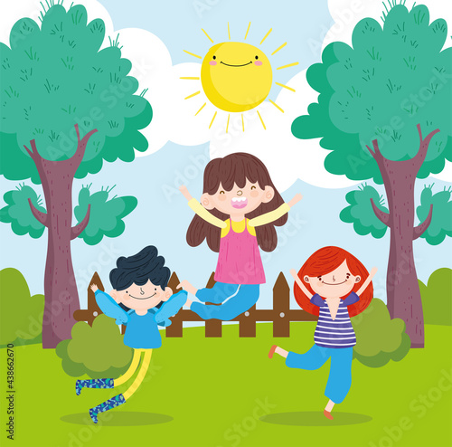 happy kids in the park