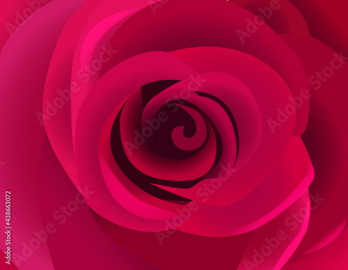 Red rose close up vector illustration