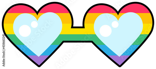 Lgbtqi sunglasses in heart form accessory vector