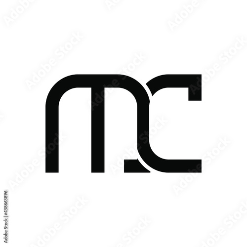 mc abstract modern and monogram letter logo design on white background