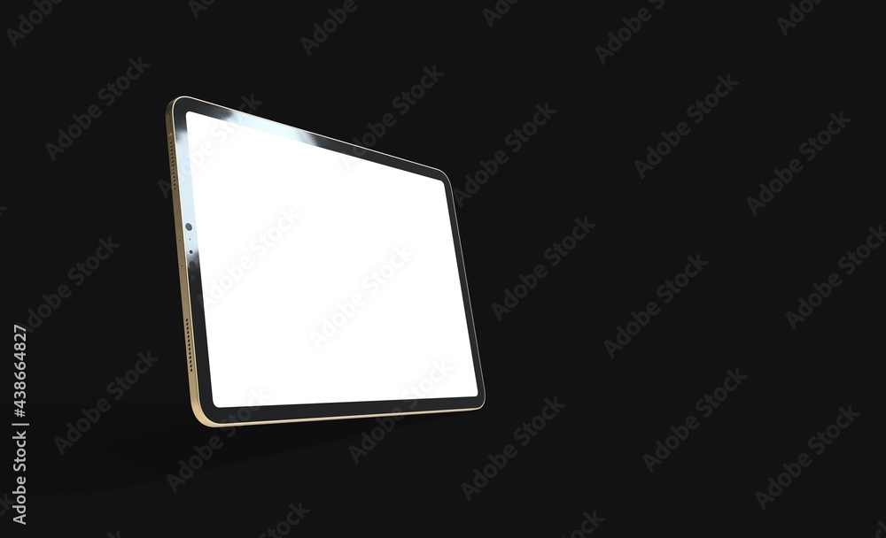 Photo Black tablet computer with blank 3d black background Photo Black tablet computer with blank 3d black background