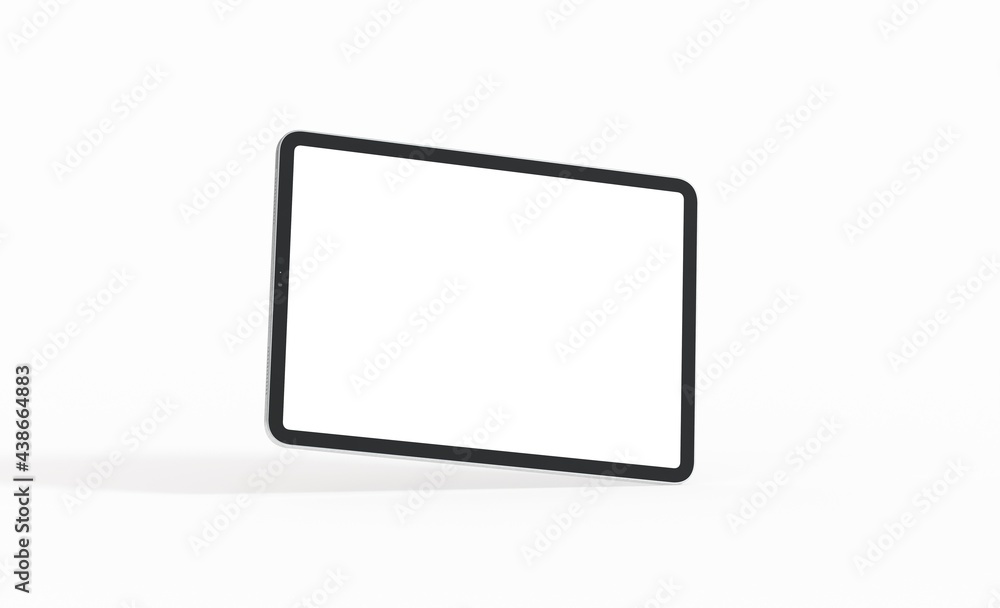 3D tablet with empty screen isolated digital white 3D tablet with empty screen isolated digital white