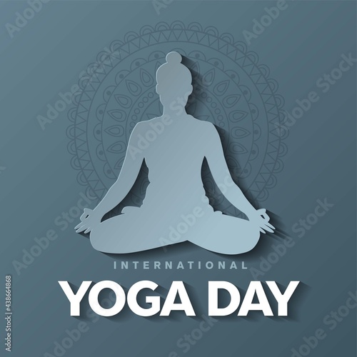 international yoga day. yoga body posture. Woman practicing yoga. vector illustration design