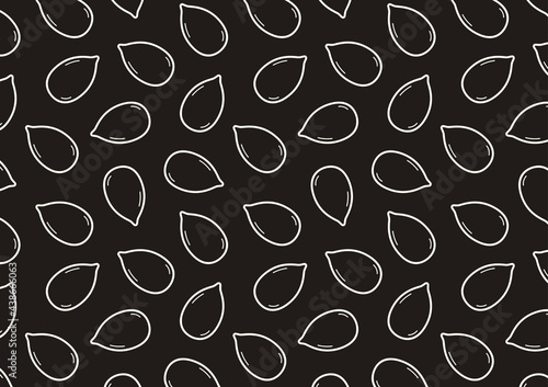 Black sesame seeds pattern wallpaper. Black sesame symbol vector.