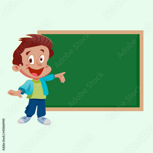 Boy with blackboard, back to school