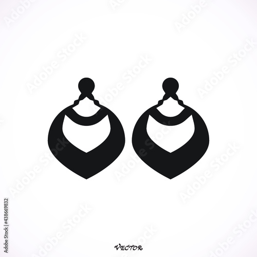 Earrings simple icon.  flat design