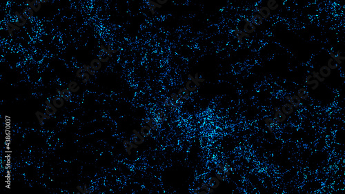 Animated particle background.big data vizualization. 3d rendering.