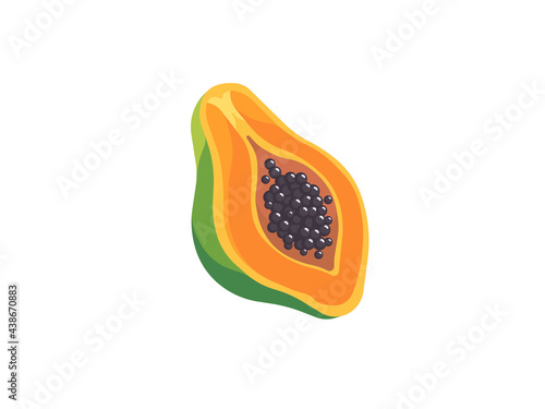 Papaya fruit icon isolated on white background