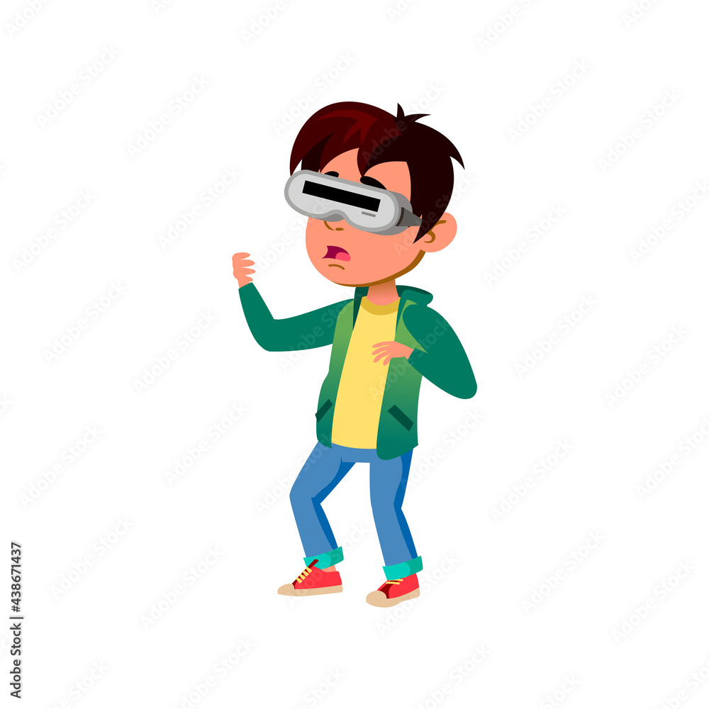 little boy watching video in vr glasses device cartoon vector. little boy watching video in vr glasses device character. isolated flat cartoon illustration little boy watching video in vr glasses device cartoon vector. little boy watching video in vr glasses device character. isolated flat cartoon illustration