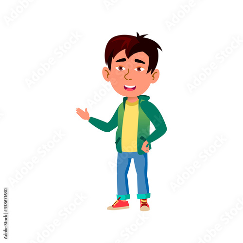 gladness boy kid resting in blossom garden cartoon vector. gladness boy kid resting in blossom garden character. isolated flat cartoon illustration