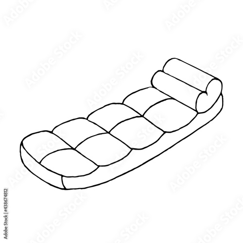 Doodle swimming air mattress on white background.Vector mattress can be used in summer beach designs, textiles.