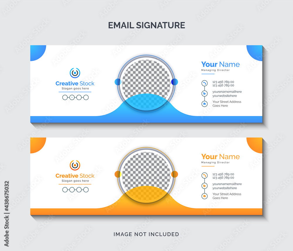 Email signature design or email footer and personal Facebook cover Premium Vector ads - obrazy, fototapety, plakaty 