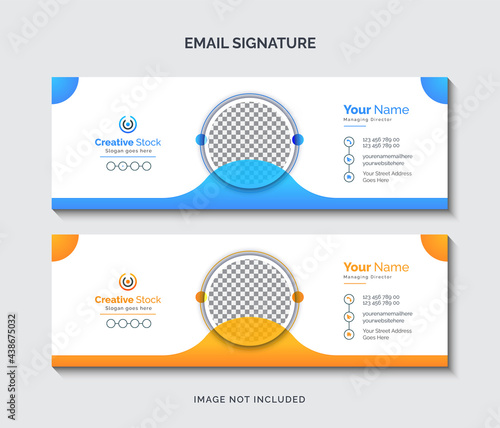 Email signature design or email footer and personal Facebook cover Premium Vector ads