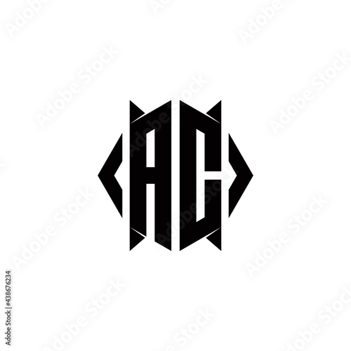 AC Logo monogram with shield shape designs template