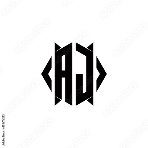 Free Download AJ Logo monogram with shield shape designs template - GFXLoad