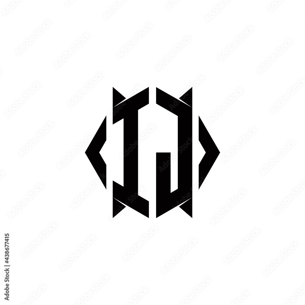 IJ Logo monogram with shield shape designs template IJ Logo monogram with shield shape designs template