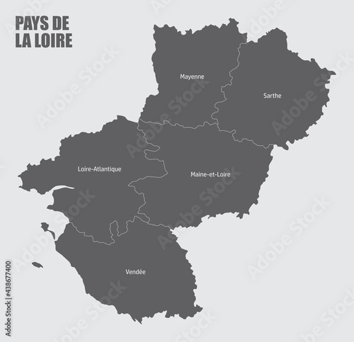 Pays de la Loire administrative map
