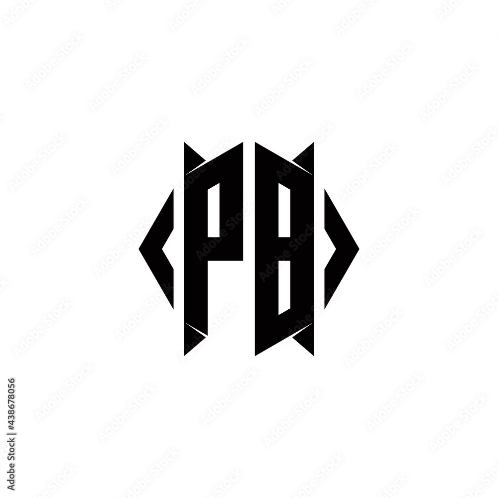 PB Logo monogram with shield shape designs template PB Logo monogram with shield shape designs template
