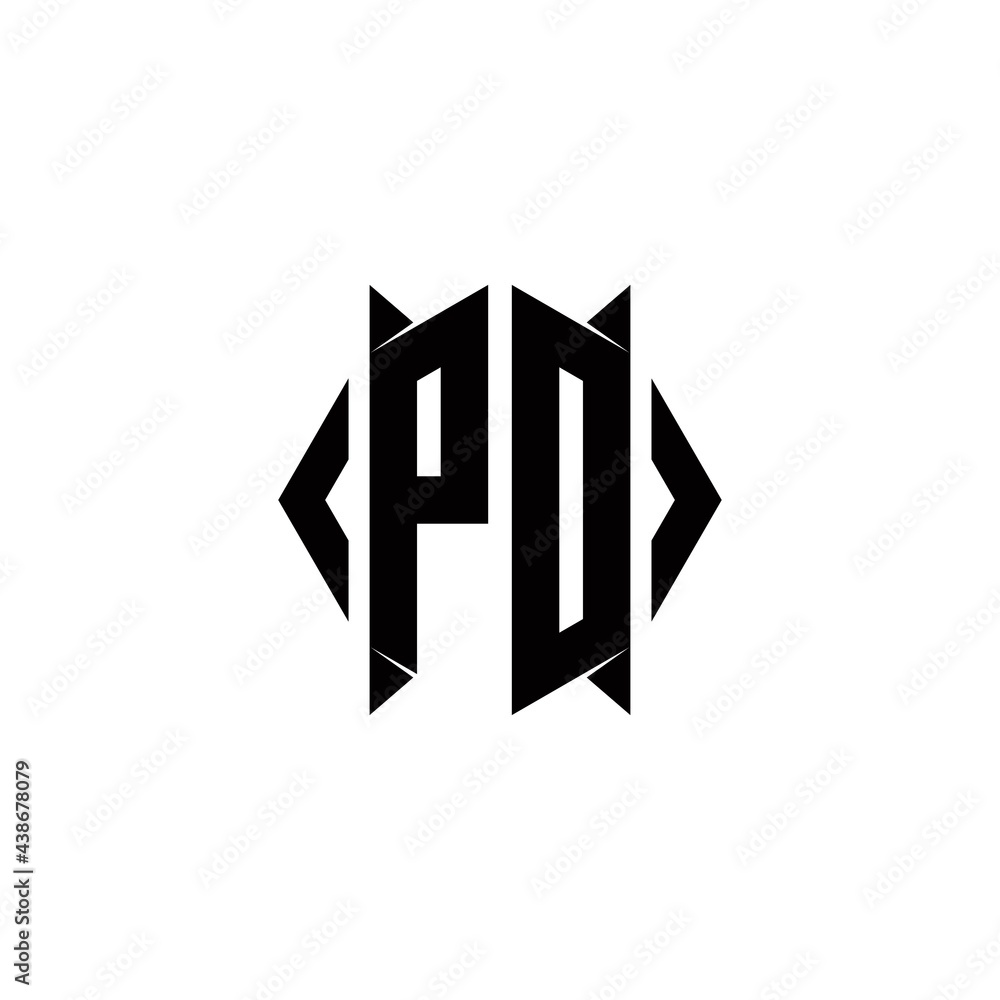 PD Logo monogram with shield shape designs template PD Logo monogram with shield shape designs template