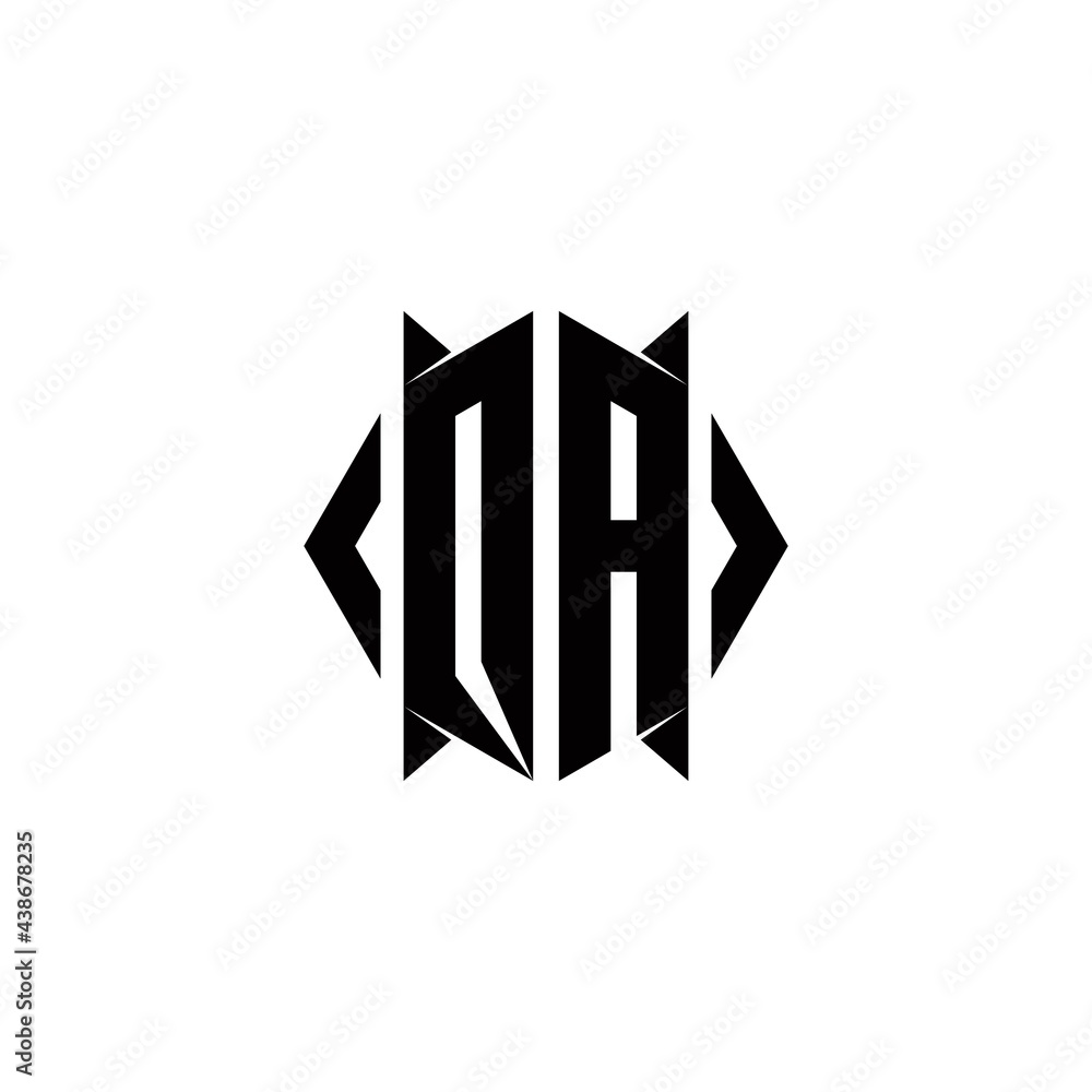 QA Logo monogram with shield shape designs template QA Logo monogram with shield shape designs template