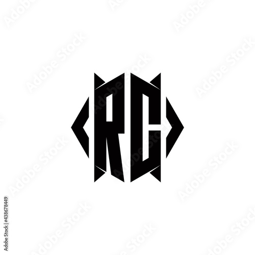 RC Logo monogram with shield shape designs template