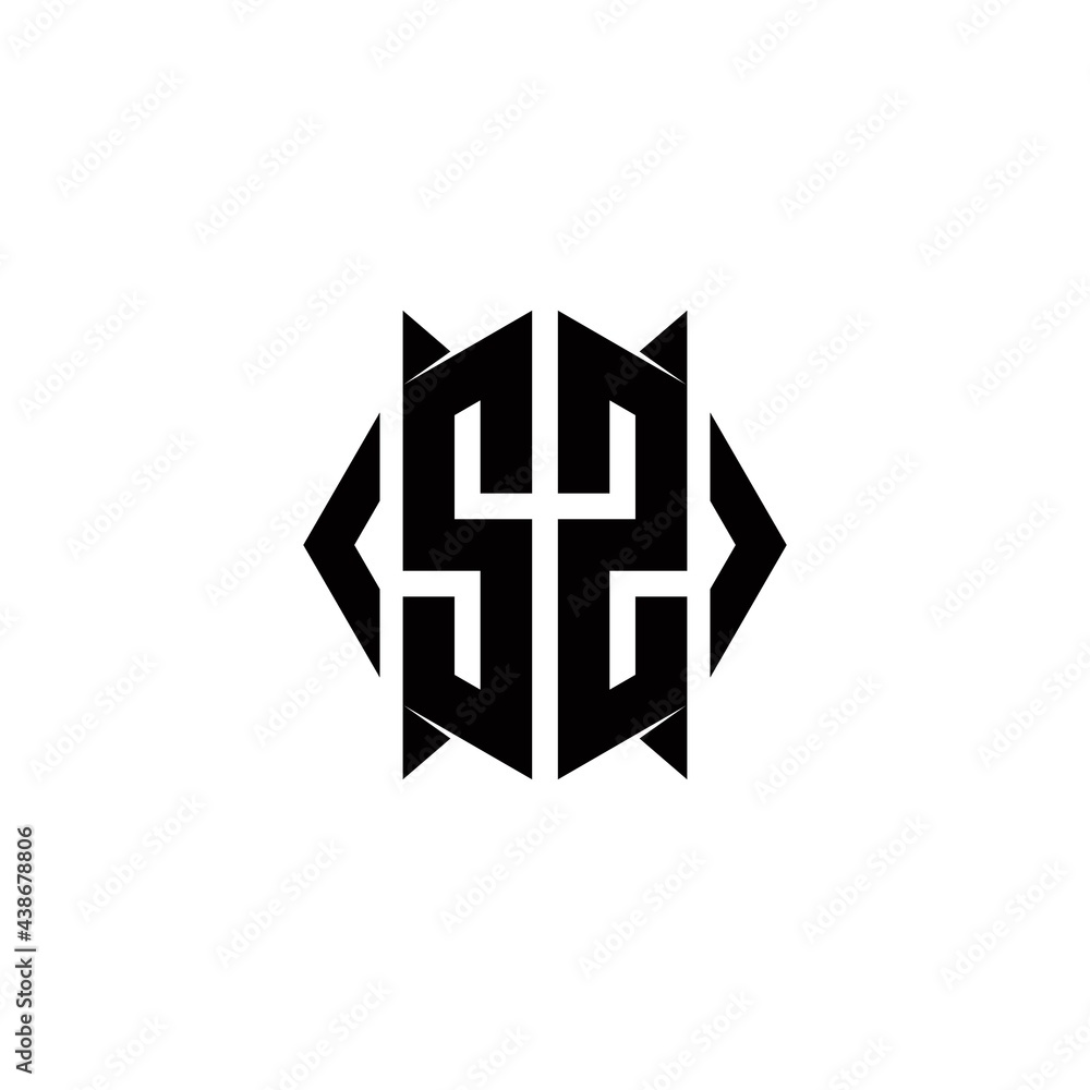 SZ Logo monogram with shield shape designs template SZ Logo monogram with shield shape designs template
