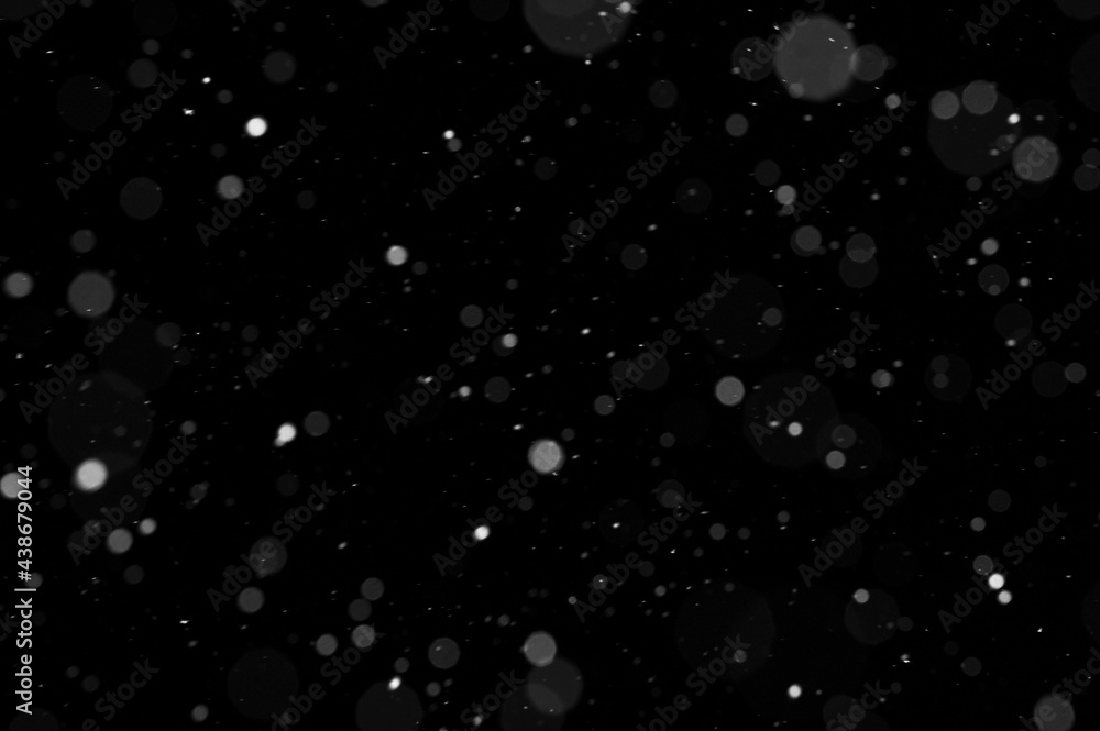 Bokeh of white snow on a black background. Falling snowflakes on night sky  background, isolated for post production and overlay in graphic editor.  Stock Photo | Adobe Stock
