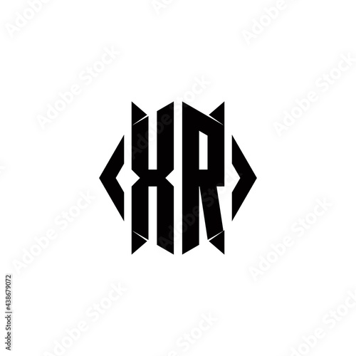 XR Logo monogram with shield shape designs template