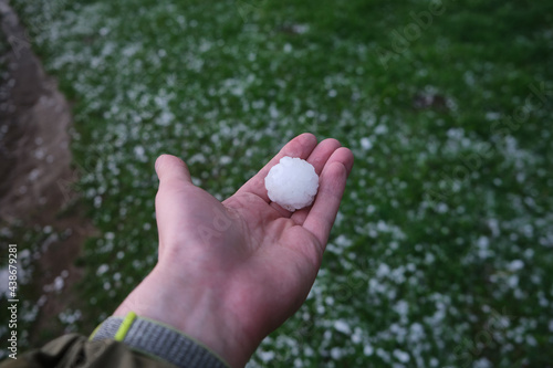 huge hail falls from the sky