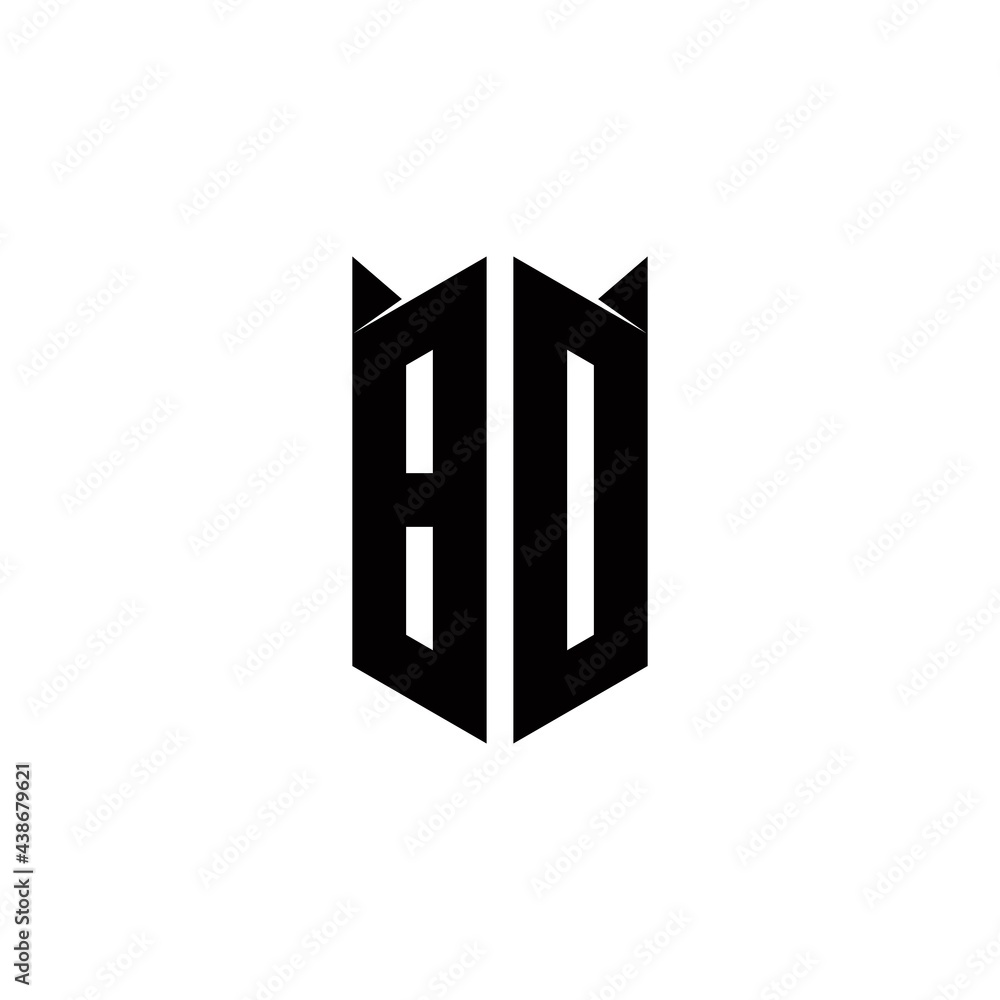 BD Logo monogram with shield shape designs template BD Logo monogram with shield shape designs template