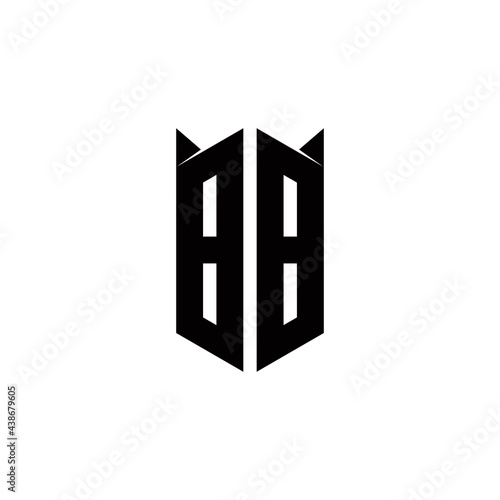 BB Logo monogram with shield shape designs template