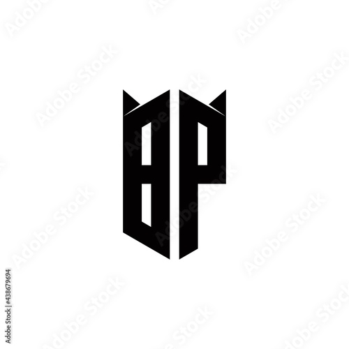 BP Logo monogram with shield shape designs template