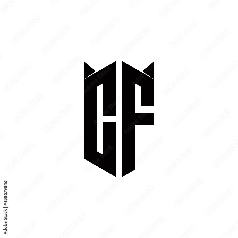 CF Logo monogram with shield shape designs template CF Logo monogram with shield shape designs template