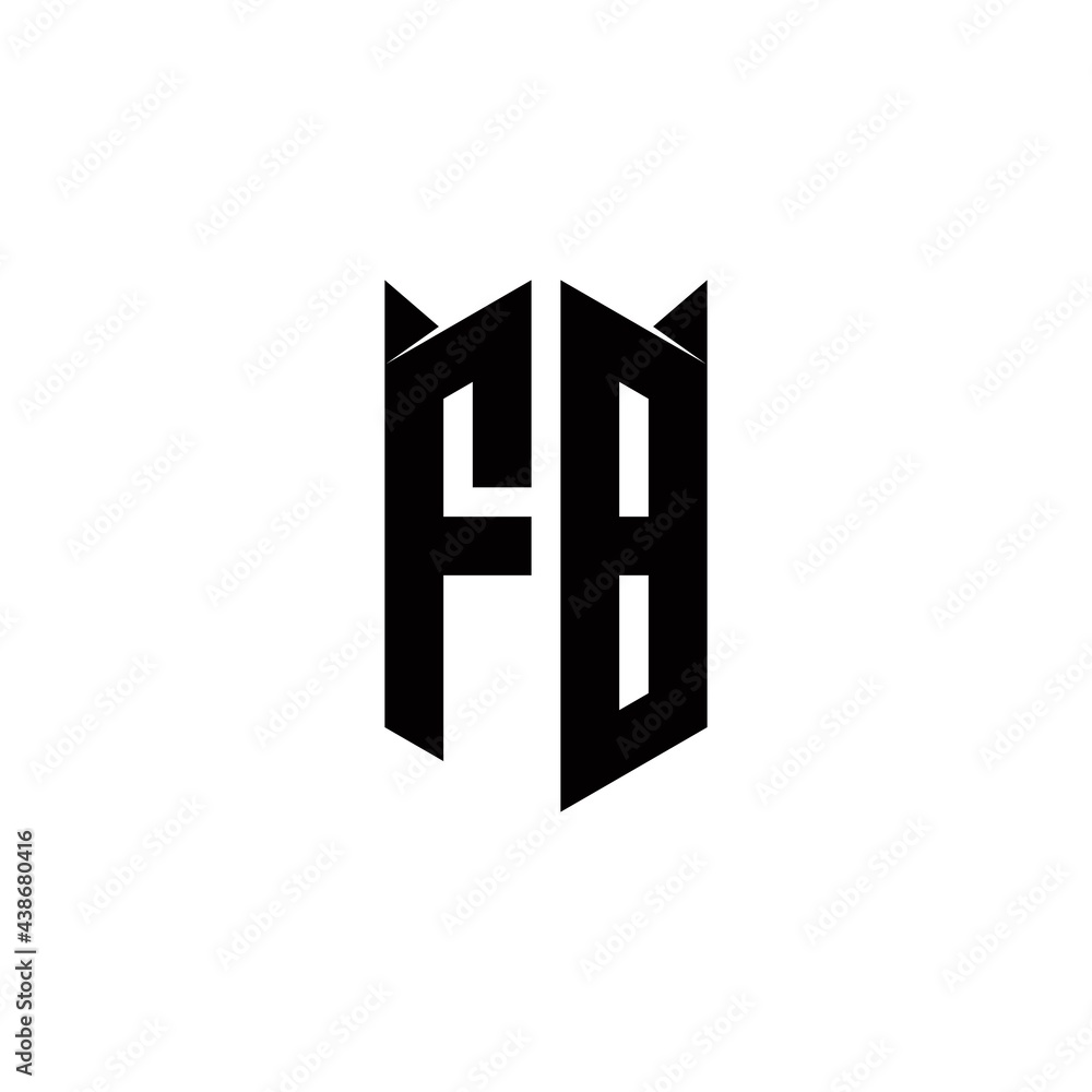 FB Logo monogram with shield shape designs template FB Logo monogram with shield shape designs template