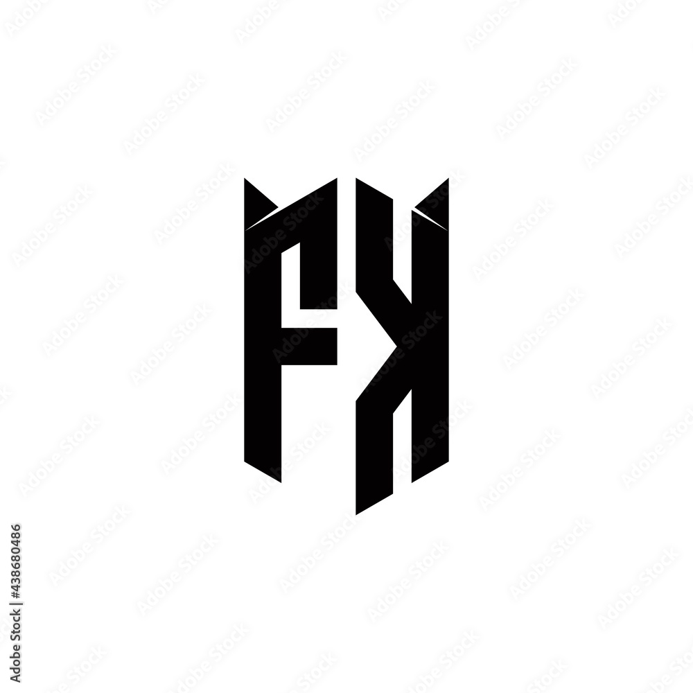 FK Logo monogram with shield shape designs template FK Logo monogram with shield shape designs template