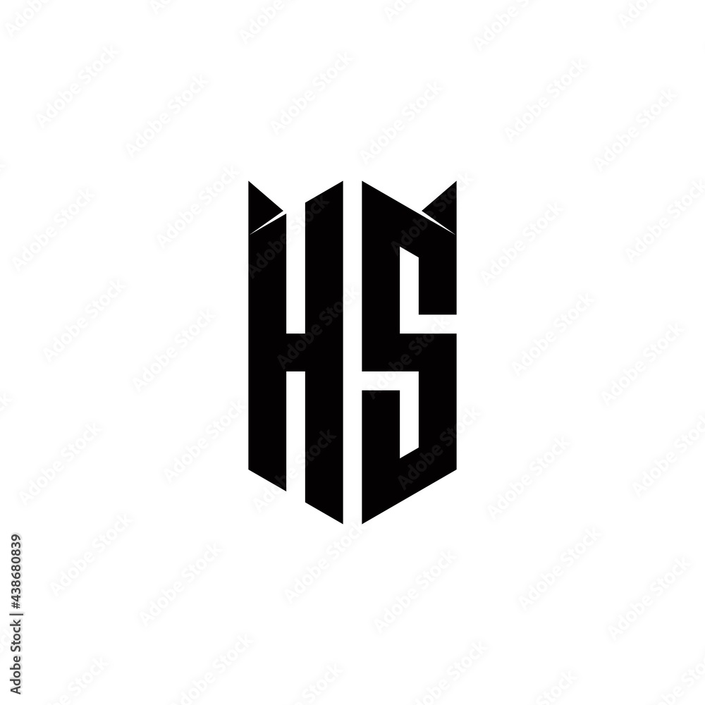 Obraz premium HS Logo monogram with shield shape designs template