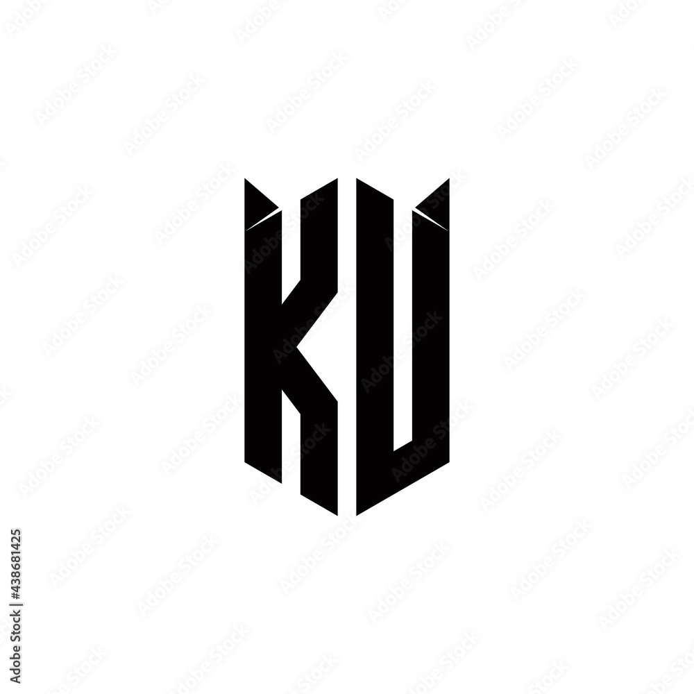 KU Logo monogram with shield shape designs template KU Logo monogram with shield shape designs template