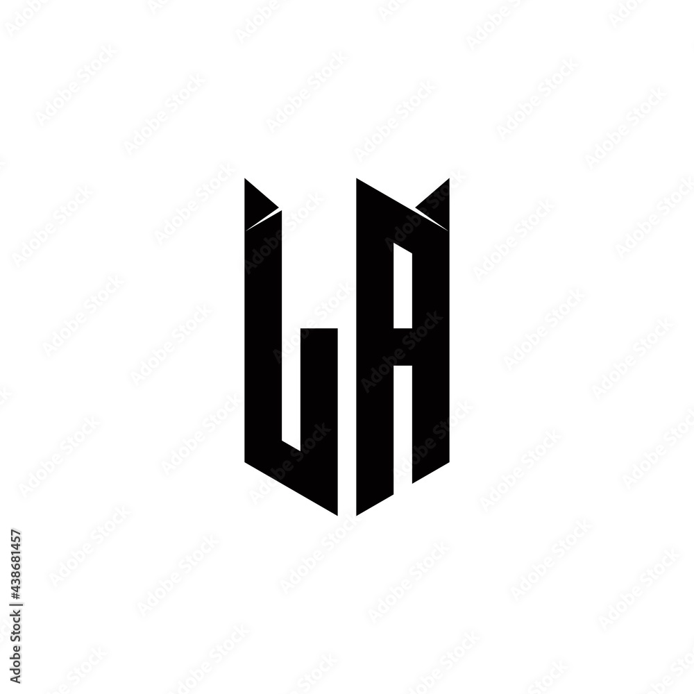 LA Logo monogram with shield shape designs template LA Logo monogram with shield shape designs template