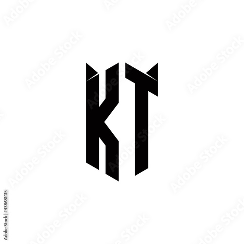 Free Download KT Logo monogram with shield shape designs template - GFXLoad