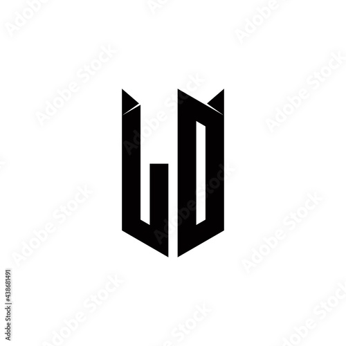 LD Logo monogram with shield shape designs template