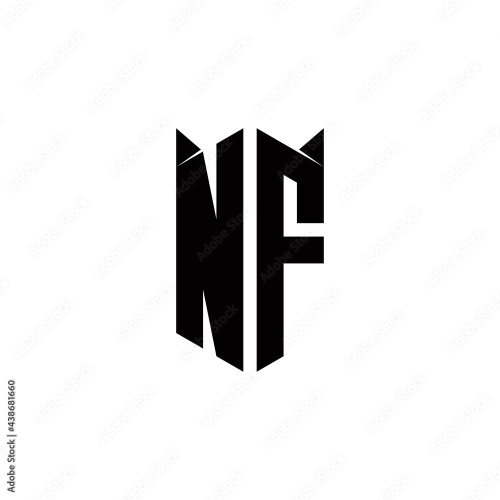 NF Logo monogram with shield shape designs template NF Logo monogram with shield shape designs template